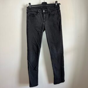 Calvin Klein dark gray mid rise, straight leg jeans, cotton blend, size 2/26
